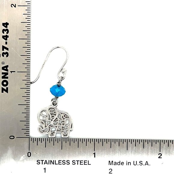 925 Silver Hook Elephant Dangle Charm - Picture 5 of 5